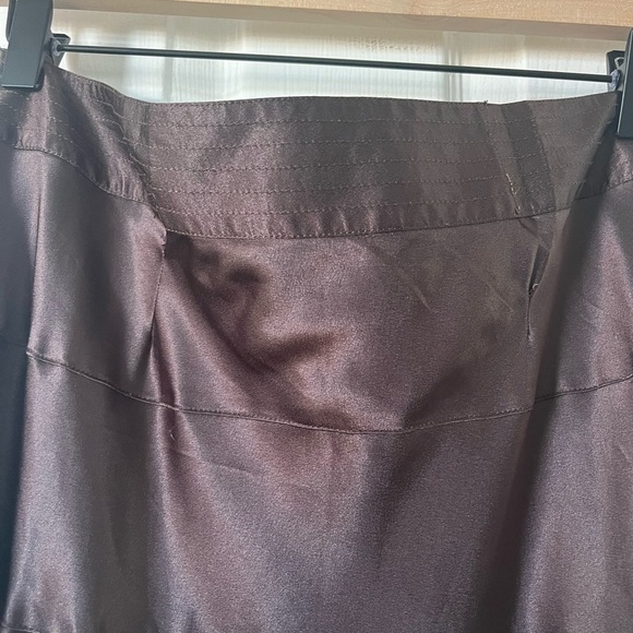 Vintage Liz Claiborne Chocolate Brown Tiered Midi Skirt - Picture 3 of 5